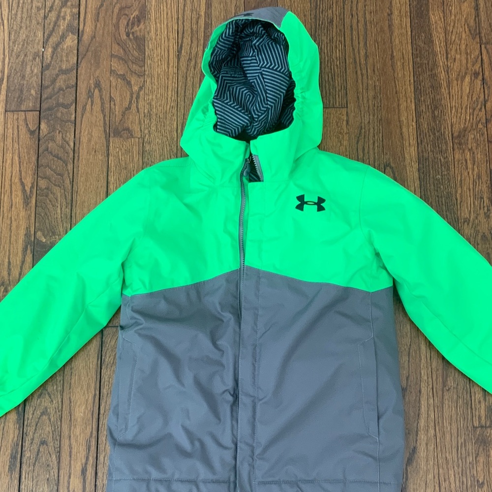Boys Under Armour Neon Green and Gray Jacket - small
